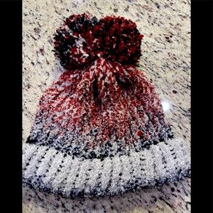 Cute knit hat navy, white & reddish burgundy.
Great Christmas Stocking Stuffers.